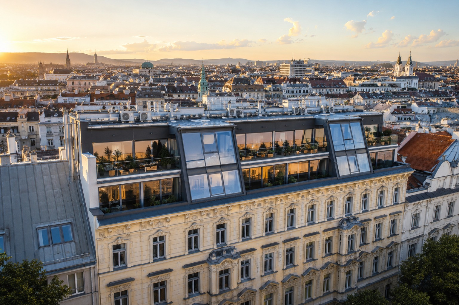 Zianat facade in evening light